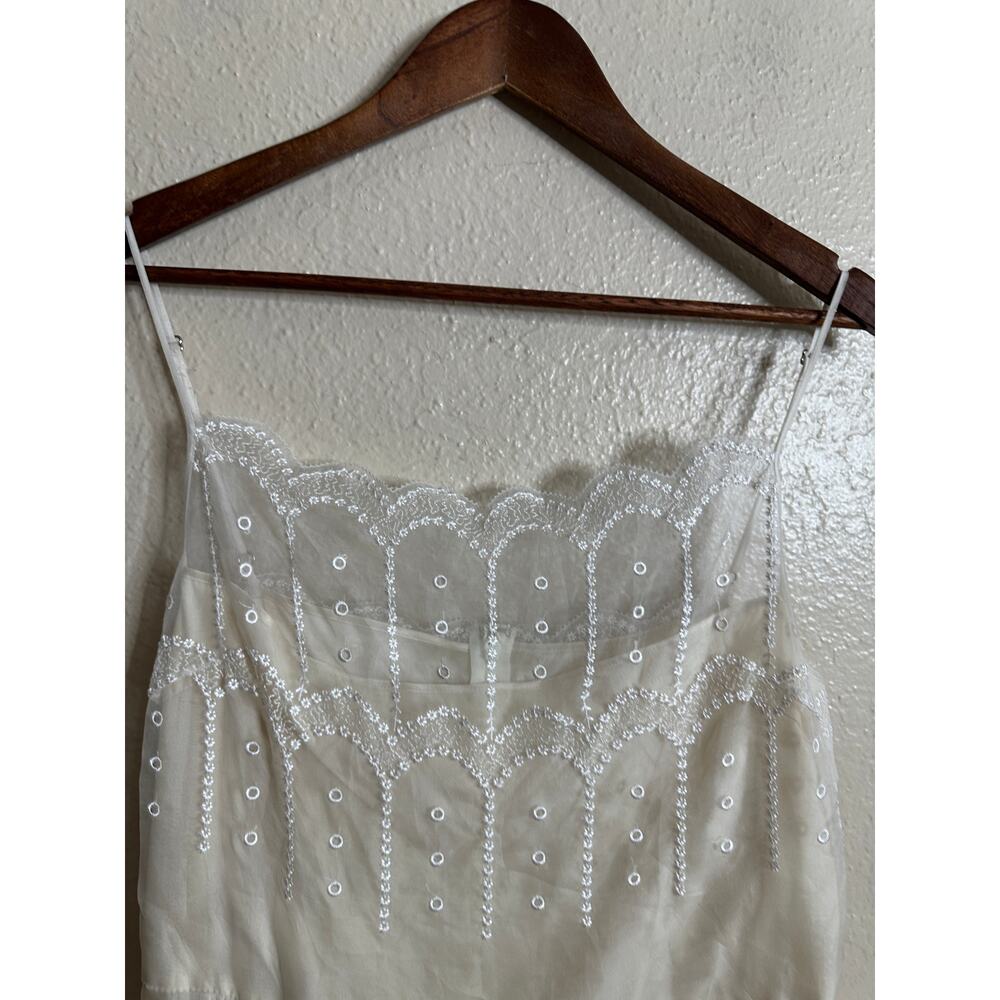 Saja Whimsical Wedding Dress 100% Silk Lace Womans 8 - Picture 13 of 15